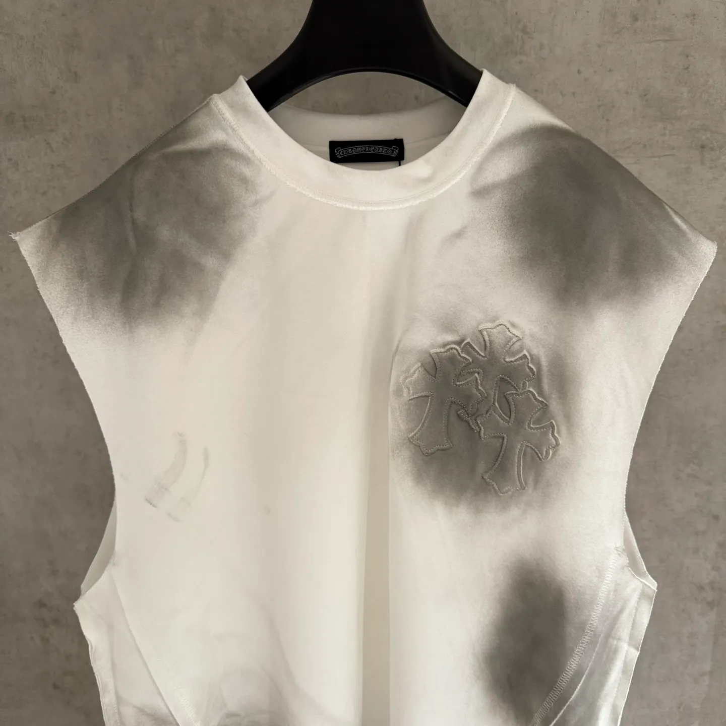 🅿️200 [Strict quality control] CH Crow Heart Sleeveless Round Neck T-shirt 320g heavy-duty composite fabric The upper body is wide and stylish Ice-feeling experience on the inside Waist side splicing tailoring Spray horse slip plus burning process The oversize version highlights the trendy design Size: L-4XL